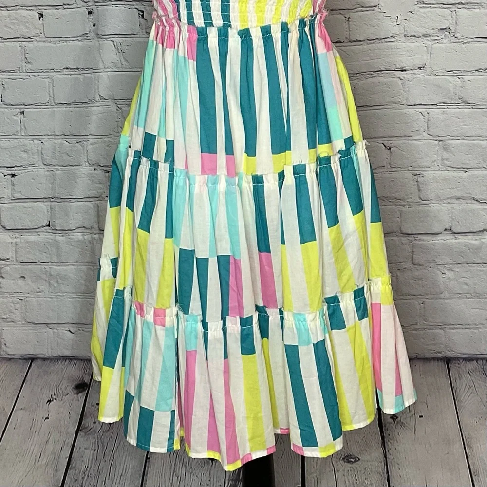 Torrid Mini Cotton Voile Trapeze Cover Up Dress Playful Stripe Dew O L/12 NWT